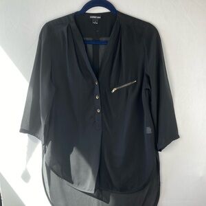 Audrey Ann size, large black sheer tunic